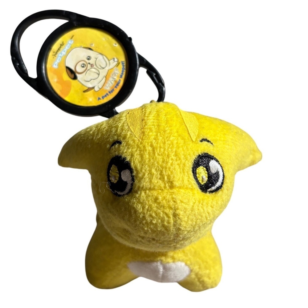 Neopets 2005 McDonalds Yellow Kacheek Plush Clip On Toy Warf Petpet Medallion